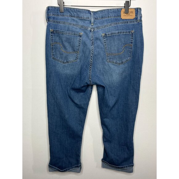 Levis Jeans Womens Size 14 32 Large Mid Rise Capri Denim Pants Stretch Blue Fall - Picture 4 of 16